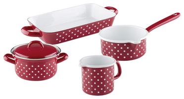 Kochtopfset Email in Rot Kochtopfset Email in Rot